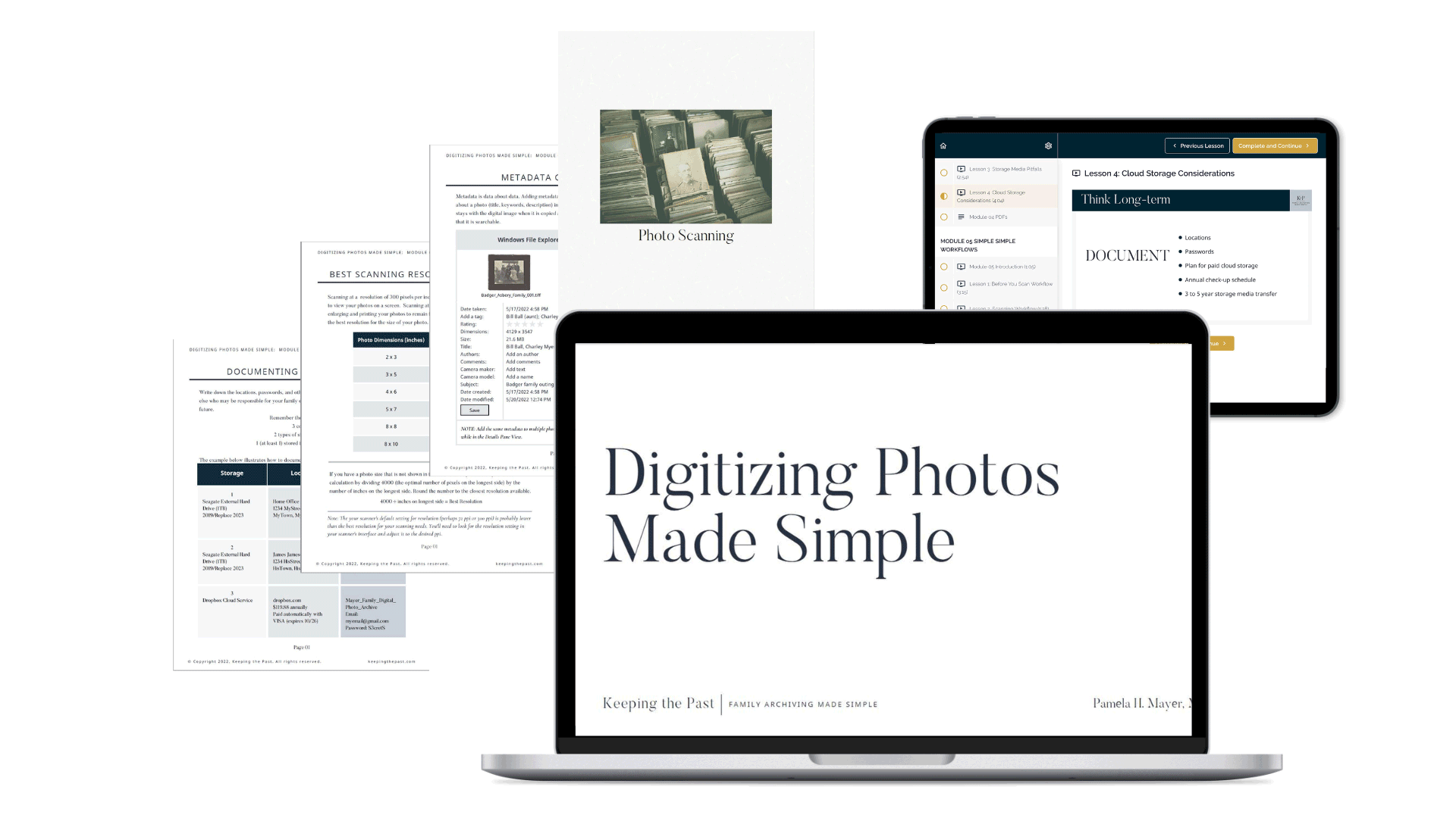 Laptop, tablet, PDFs